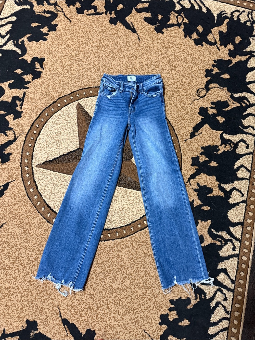 BKE Medium Blue High-Rise Flare Jeans
